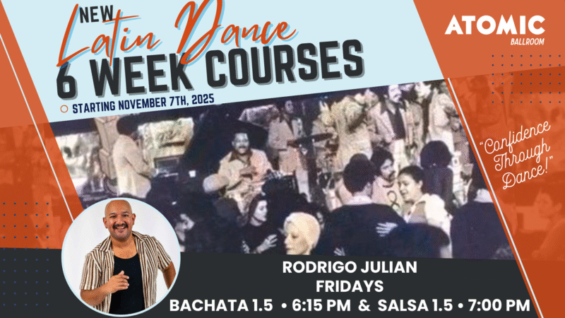 Advertisement for Atomic Ballroom's 6 Week Swing Dance Courses.
