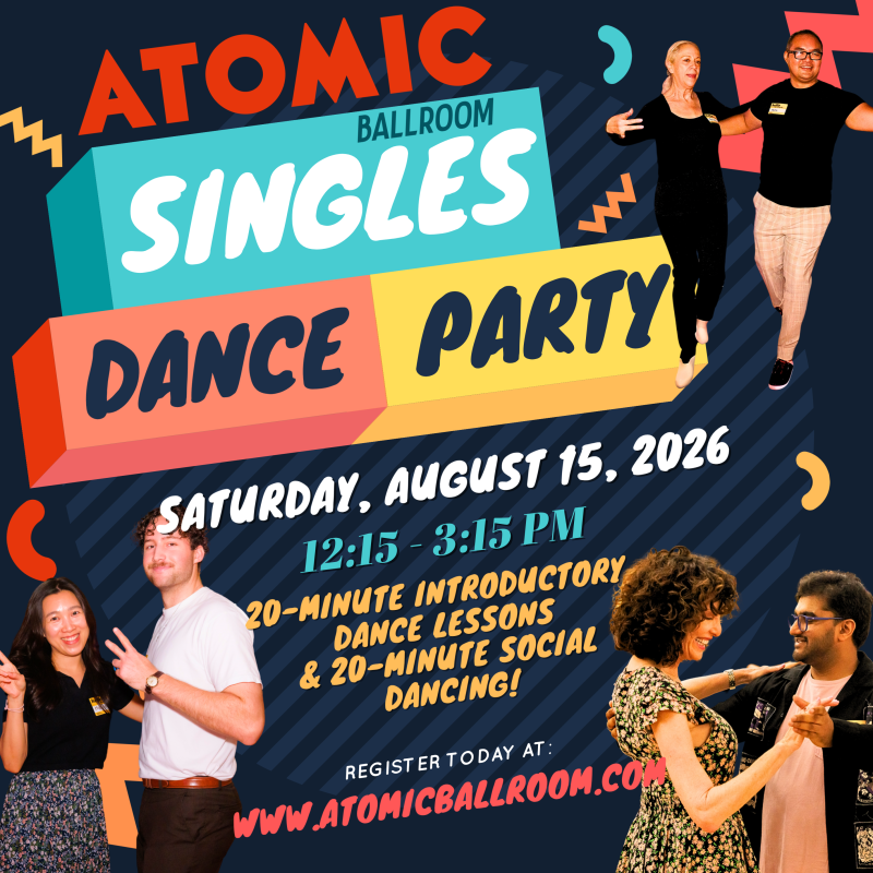 Advertisement for Single Party at Atomic Ballroom.